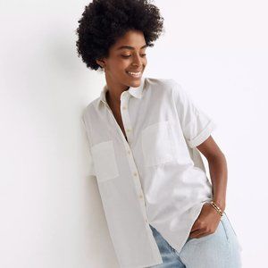 Madewell White Cotton Courier Button Down